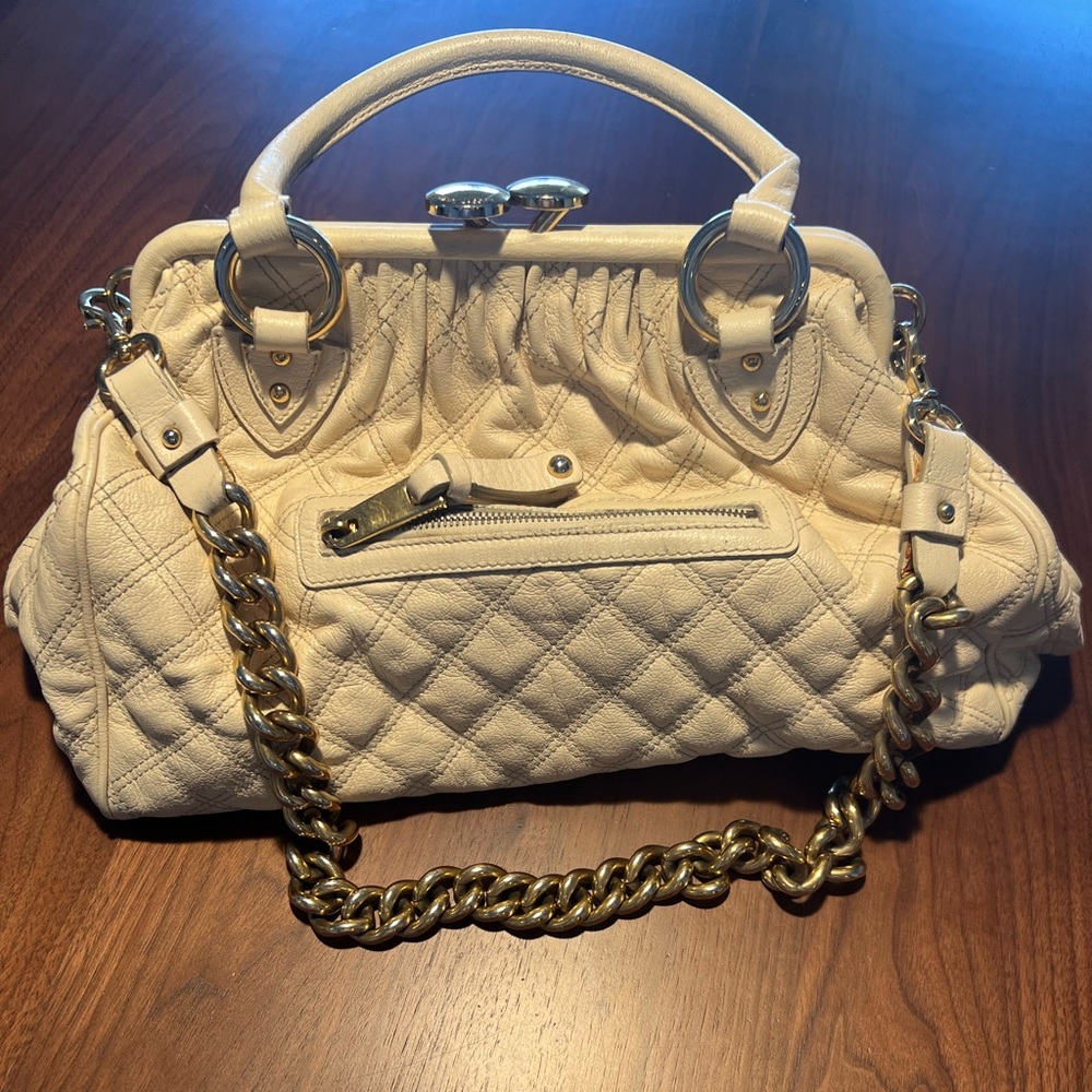 Marc Jacobs Stam Cream Leather Satchel